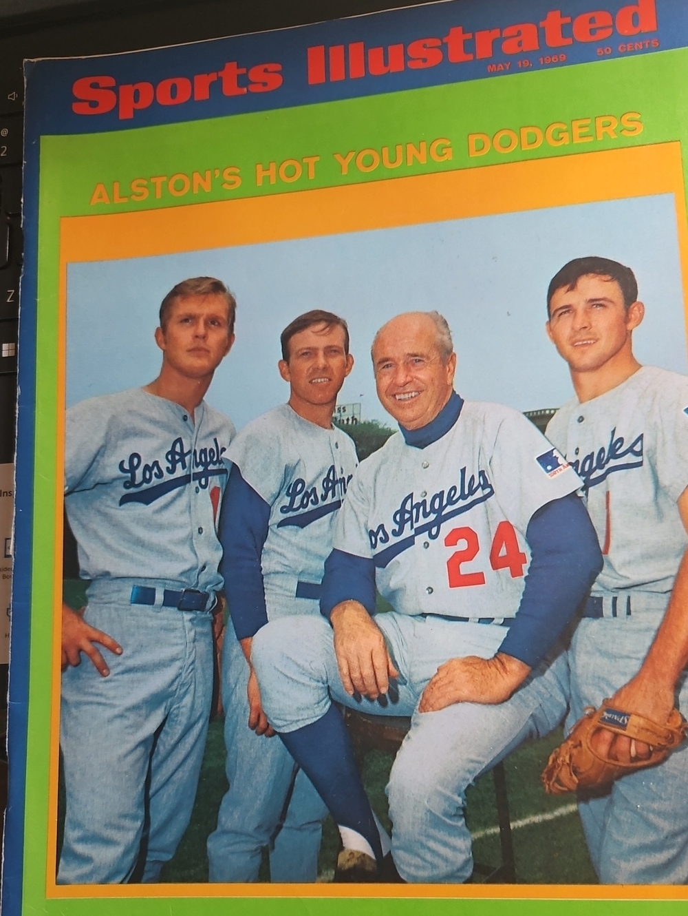 Sports Illustrated 1969 Cover of Walt Alston and Young Dodgers.